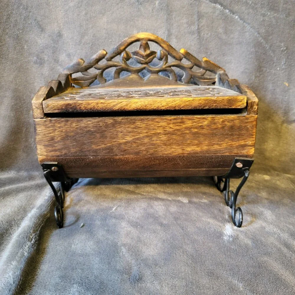 Intricately Carved Wooden Box